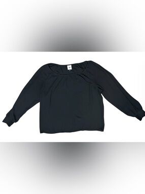 CAbi Black Long-Sleeve Scoop Neck Blouse Sz L
